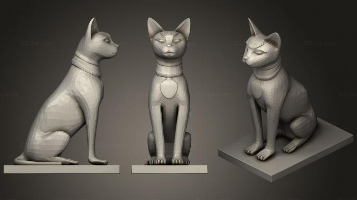 Статуэтки животных (Бастет, STKJ_0729) 3D модель для ЧПУ станка